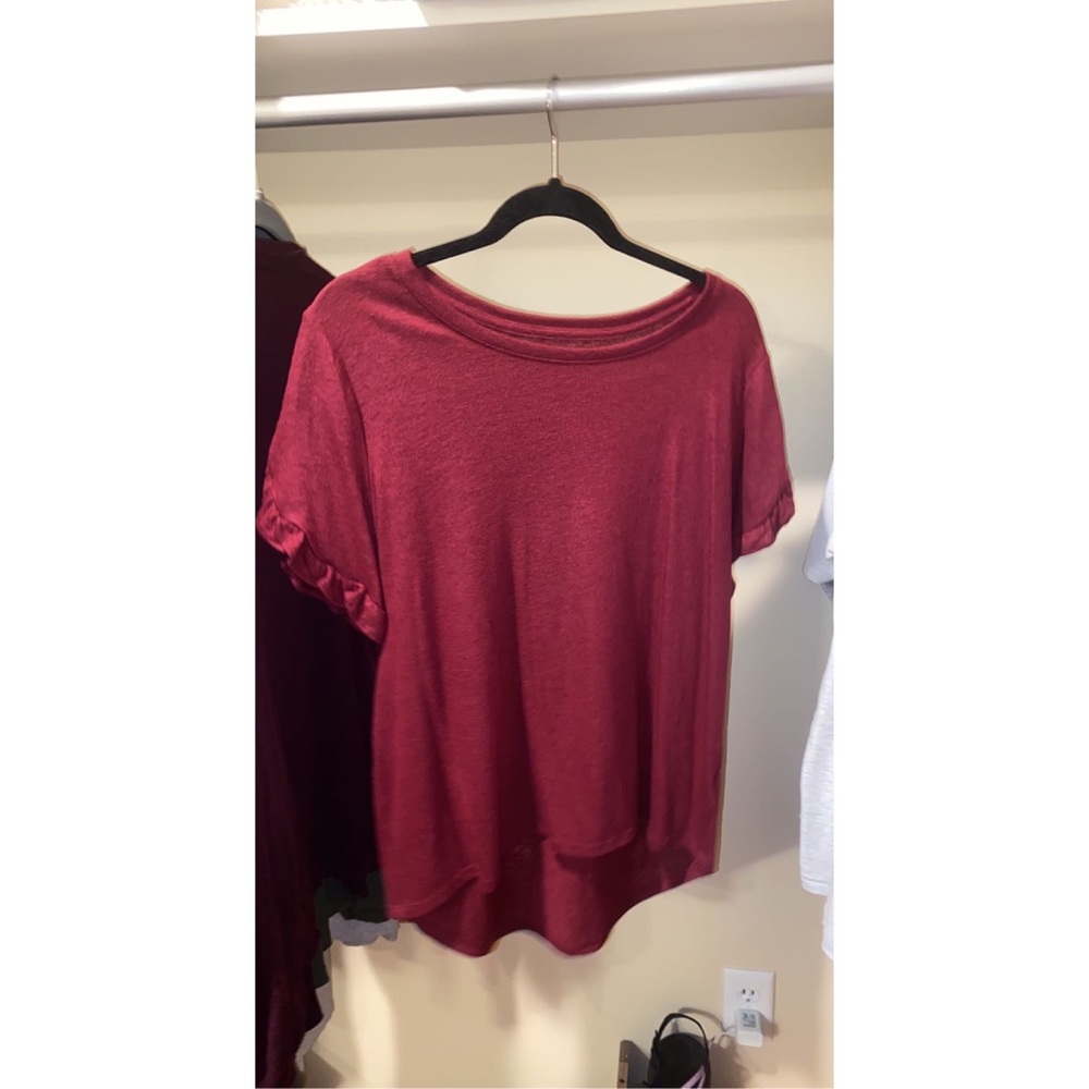 Burgundy Short Sleeve Top